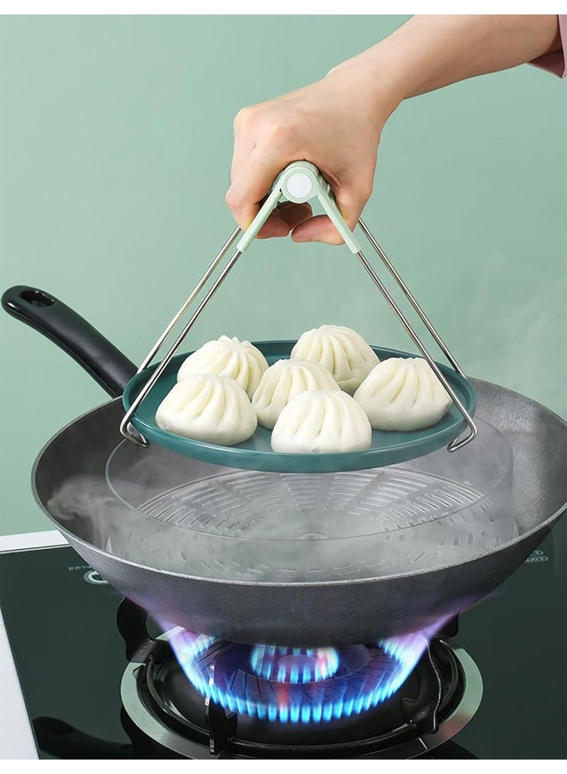 Forthcan Hot Plate Gripper, Bowl Clip, Kitchen Tongs, Mini Silicone Oven Gloves, Stainless Steel Anti-Scalding Bowl Plate Dish Gripper Clips Clamp for Microwave Toaster Oven Steamer Air Fryer Pans, 4 Packs - Image 5